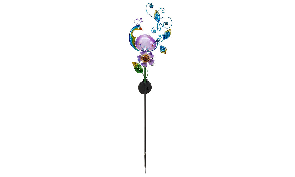 GloBrite Solar Peacock Metal Stake Light