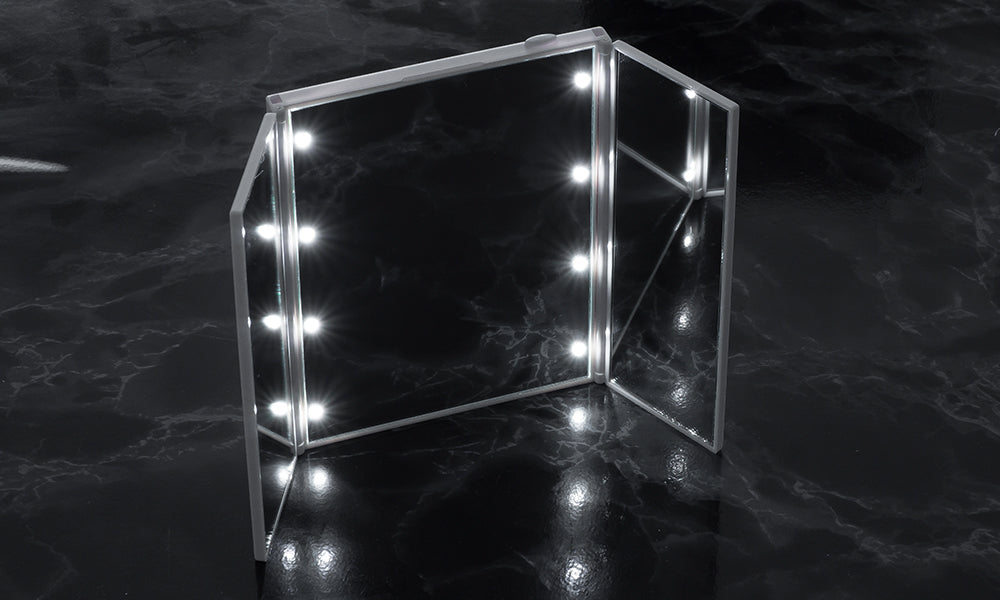 GloBrite 8 LED Tri-Fold Mirror with Stand