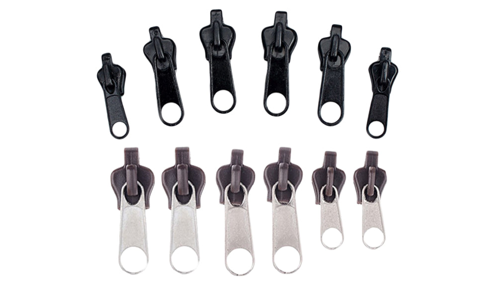 Pack of 6 Zipper Fixers - Black and Brown