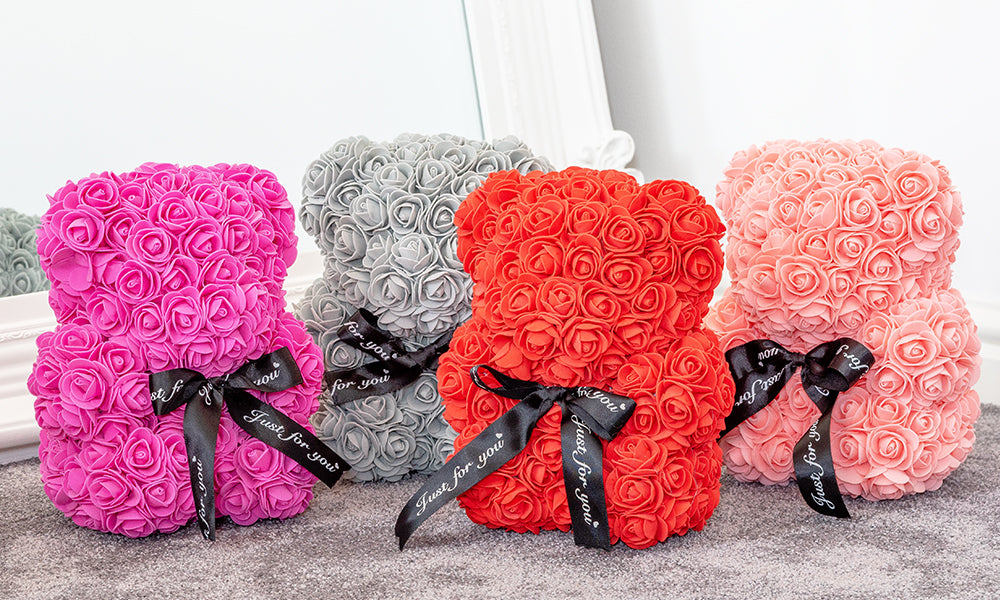 Rose Flower Teddy with Gift Box
