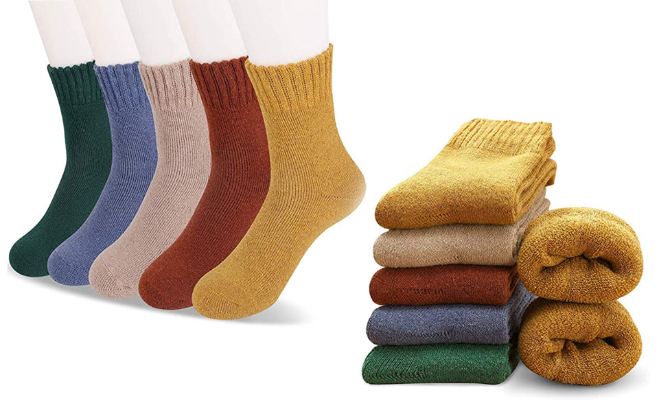 Womens 5 Pack Thermal Warm Wool Blend Socks – Dynergy