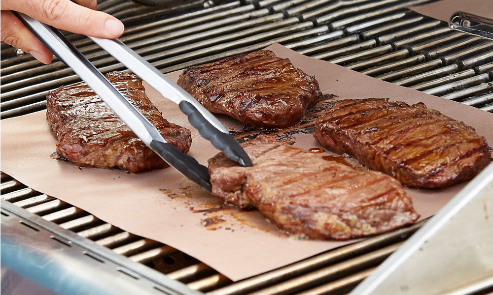 2-Pack of Non-Stick Copper BBQ Grill Mats
