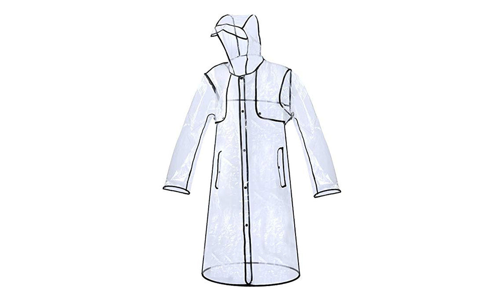 Ladies Waterproof Transparent Hooded Raincoat
