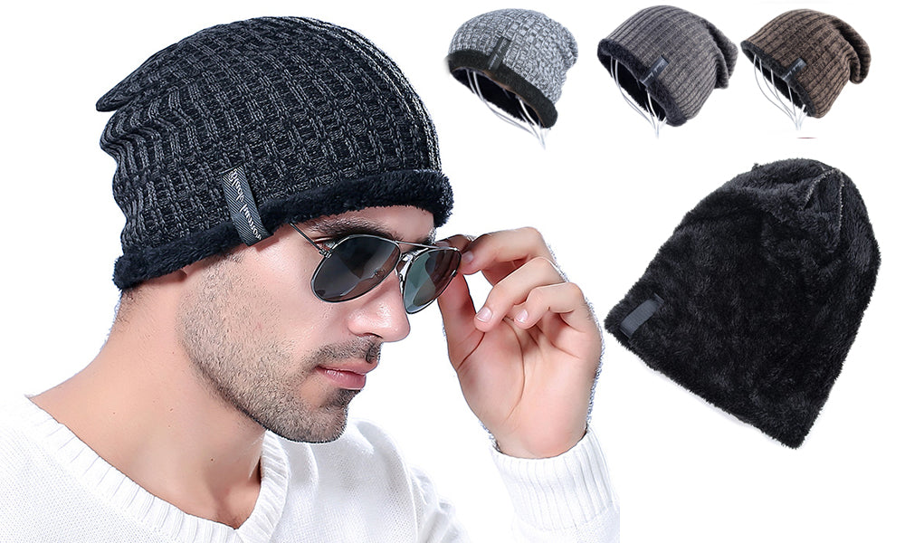 Velvet Lined Mens Beanies