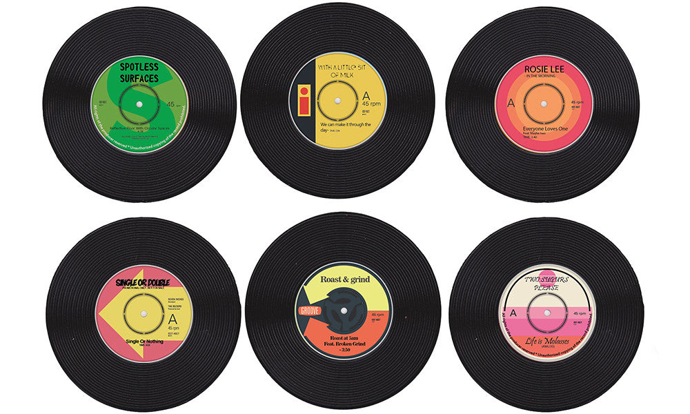 6 Vinyl Drinks Coasters