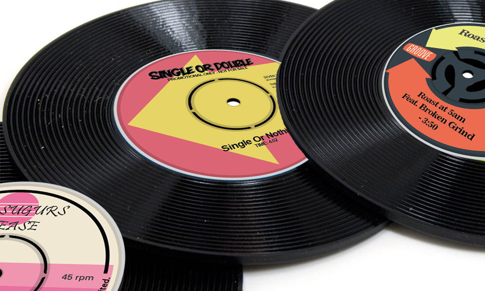6 Vinyl Drinks Coasters