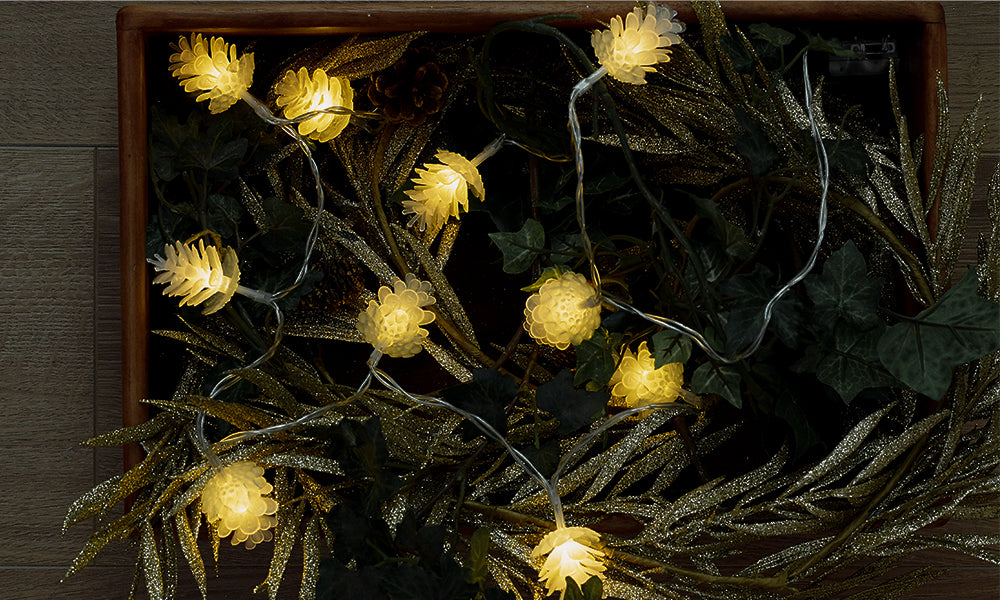 GloBrite 10 LED Pine Cone Christmas Lights