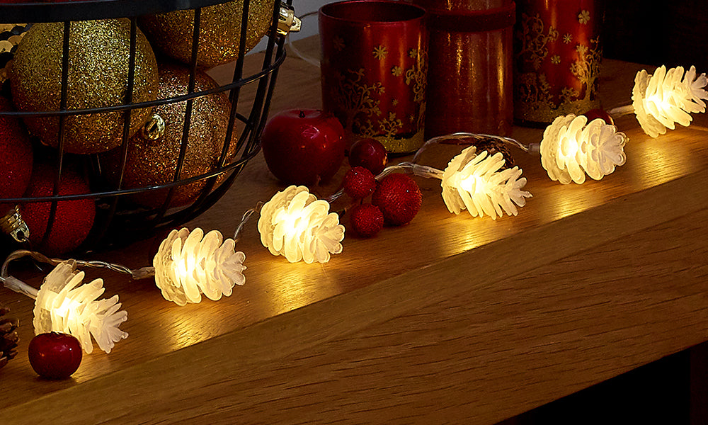 GloBrite 10 LED Pine Cone Christmas Lights