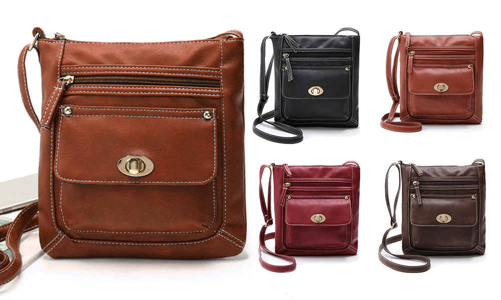 Womens Multifunction Cross-body Bag With Clasp