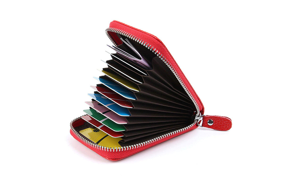 Genuine Leather RFID Blocking 12-Slot Card Wallet