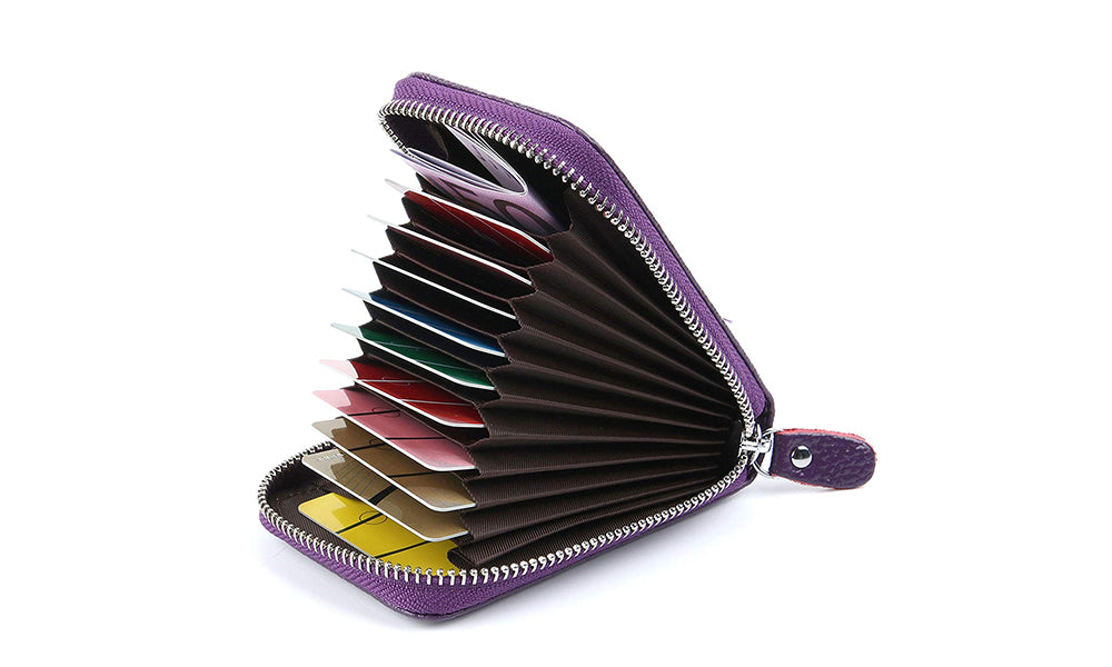 Genuine Leather RFID Blocking 12-Slot Card Wallet