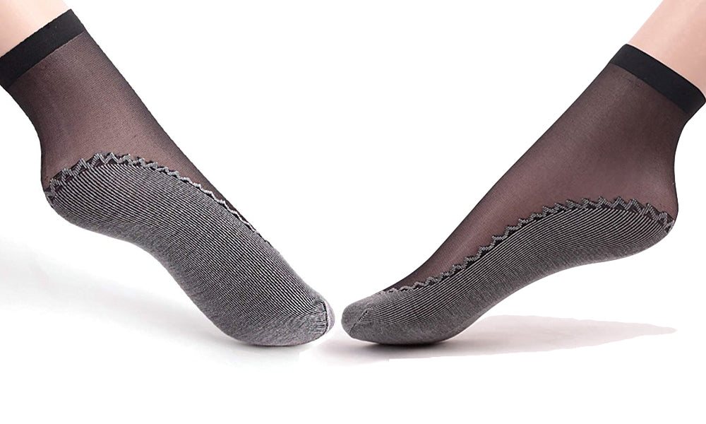 6 Pack Women's Silky Socks With Reinforced Cotton Sole