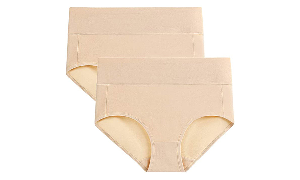 Womens High Waist Cotton Briefs (2-Pack)