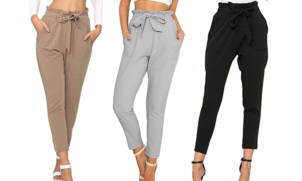 Womens High Waist Trousers