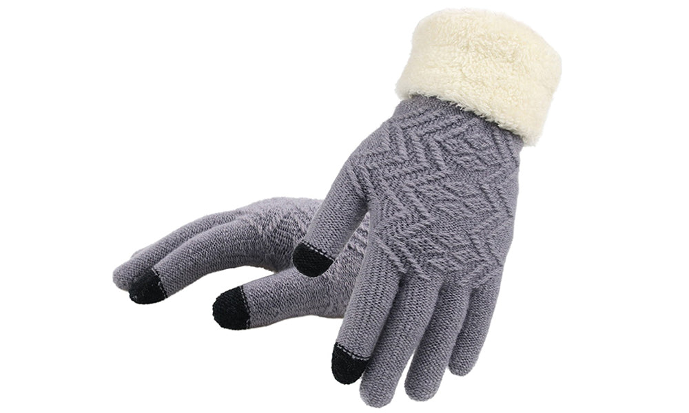 Womens Knitted Touch Screen Gloves