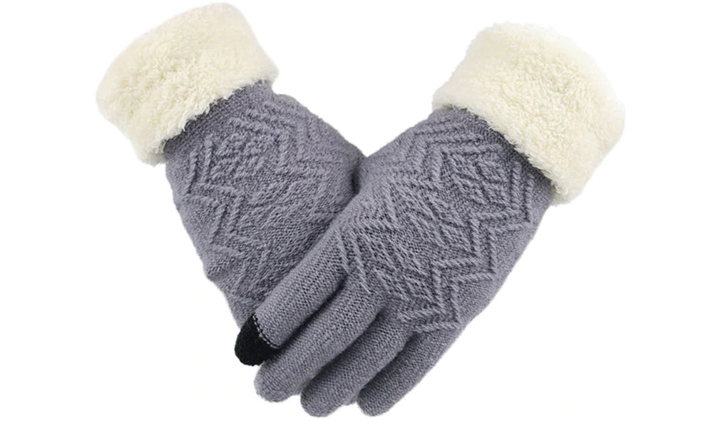 Womens Knitted Touch Screen Gloves