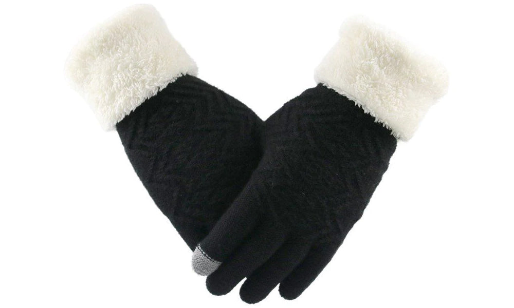 Womens Knitted Touch Screen Gloves