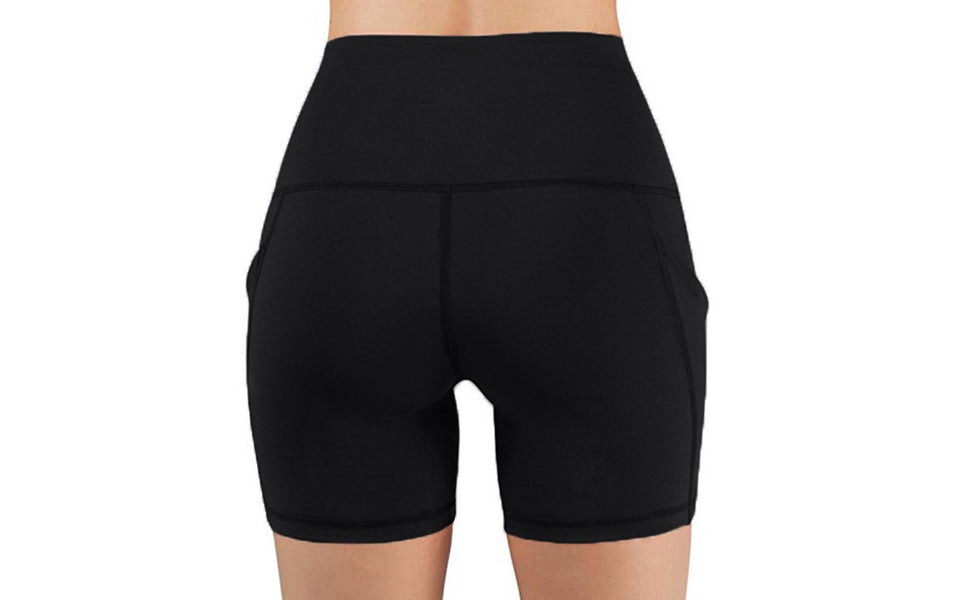 High-Waist Gym Shorts with Pocket