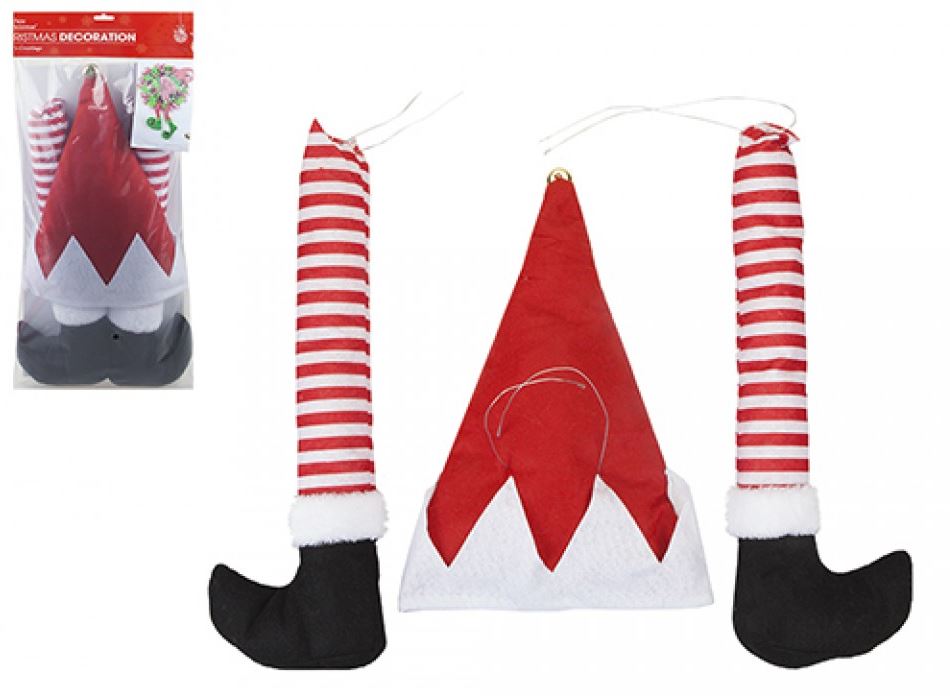 Elf and Santa Design Pair of Legs - Christmas Tree Decoration