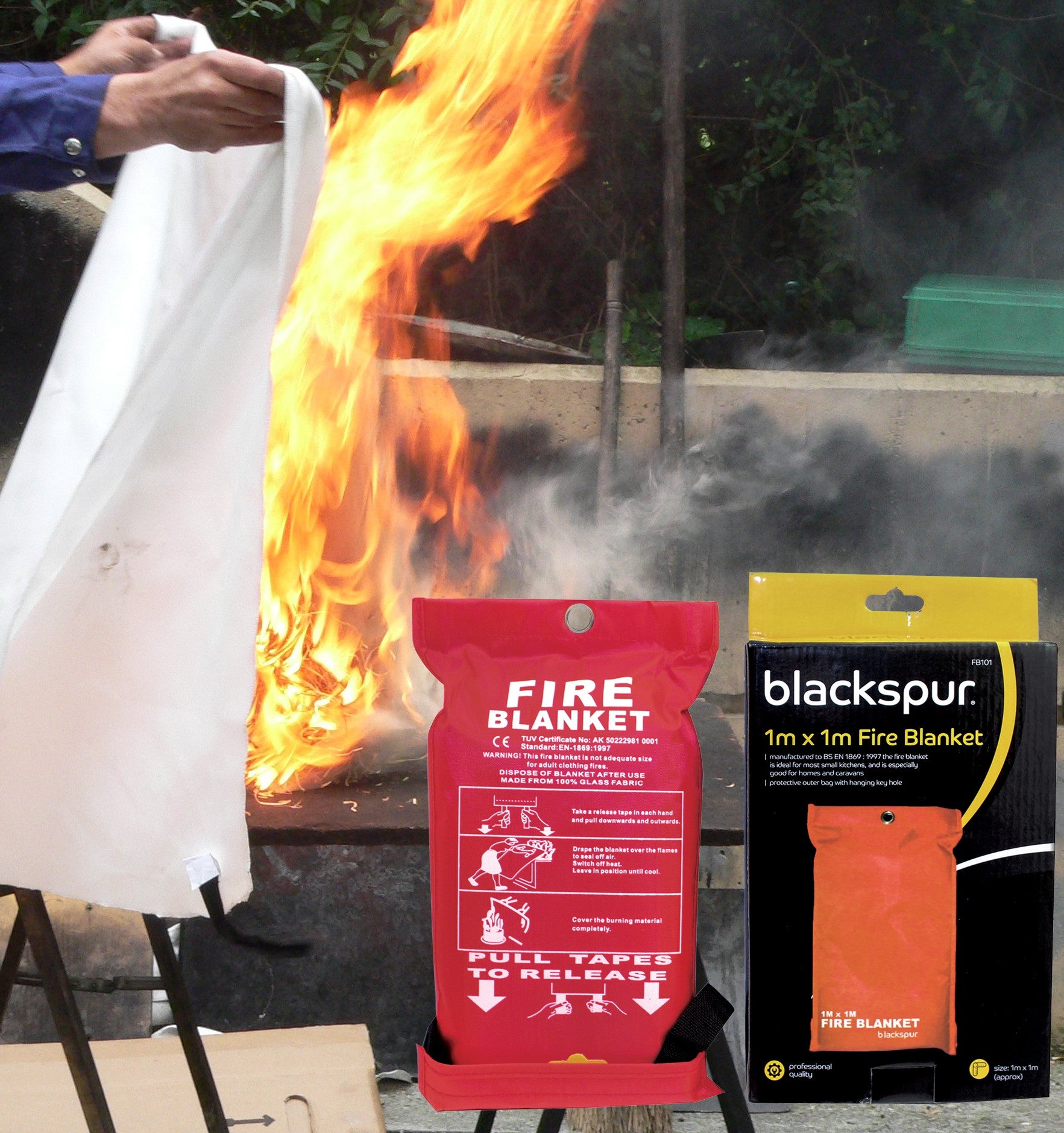 Blackspur 1m x 1m Fire Blanket – Dynergy
