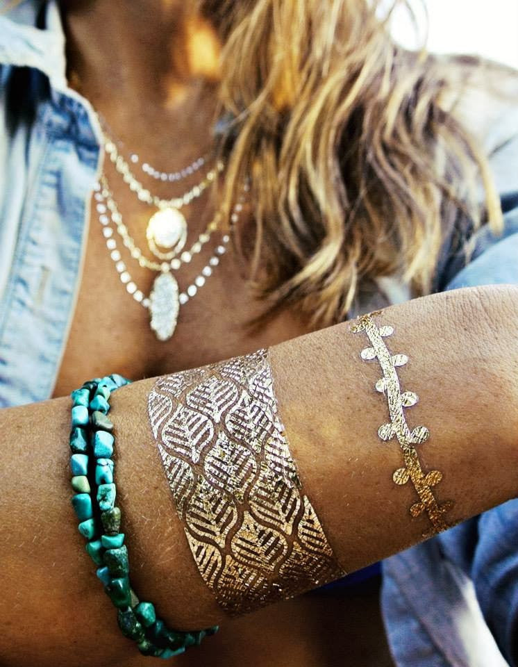 Glitz and Glamour Silver and Gold Assorted Metallic Tattoos v2