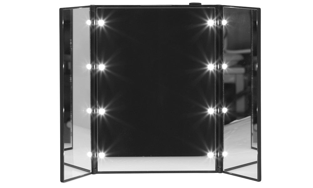 GloBrite 8 LED Tri-Fold Mirror with Stand