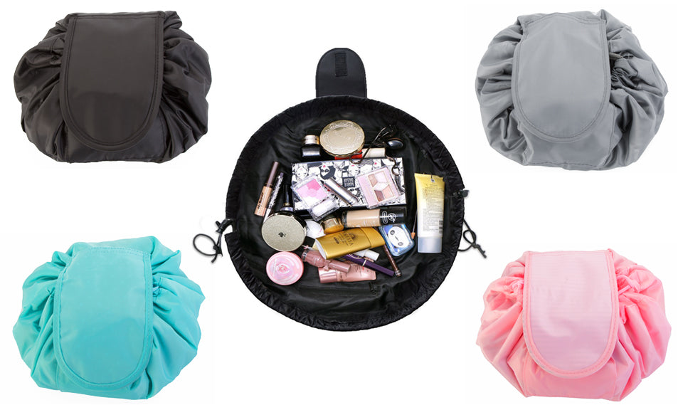 Drawstring Open Flat Cosmetics Travel Bag