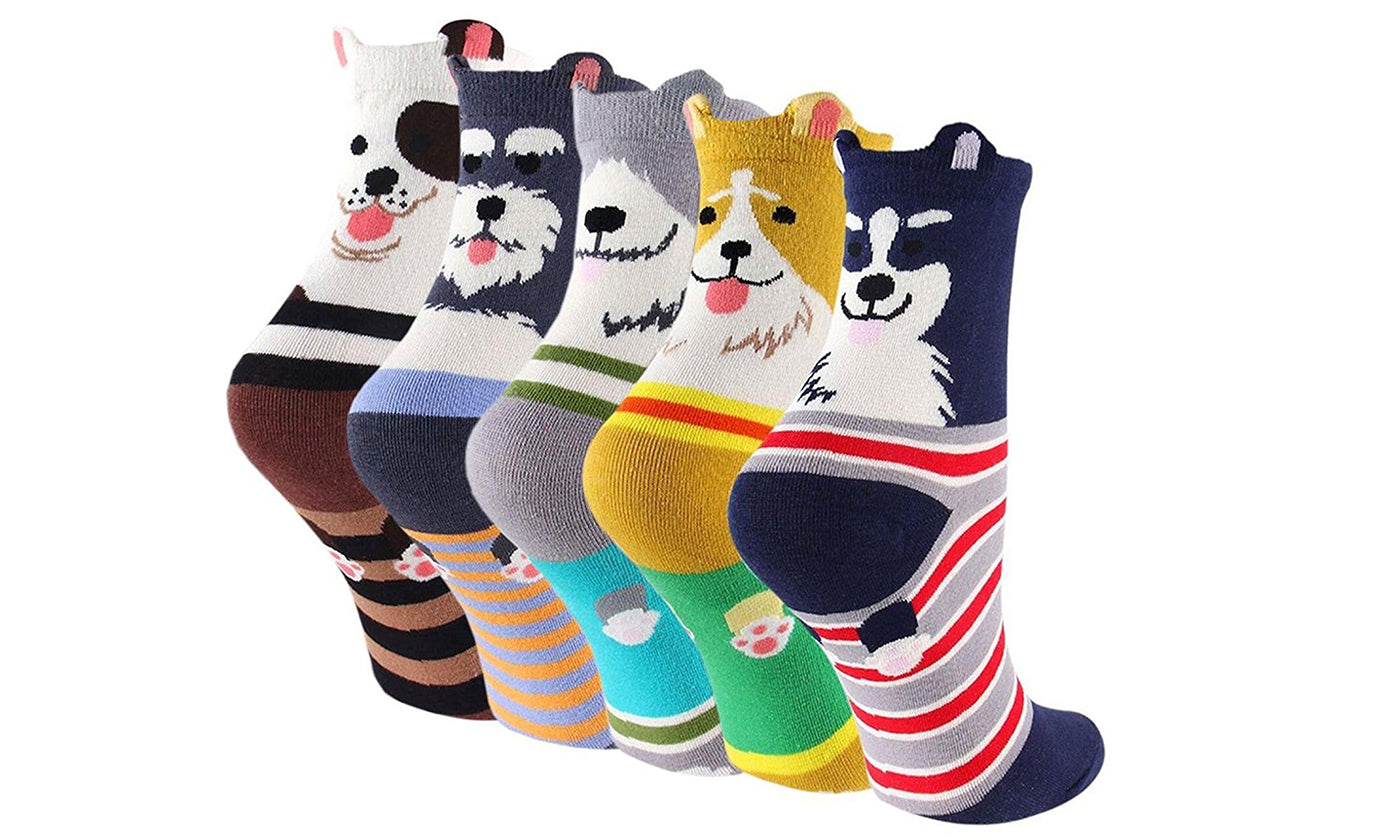 5-Pack Ladies Dog Socks v2