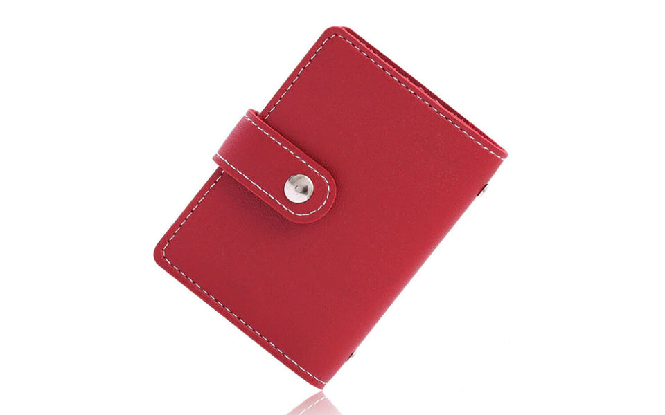 Women's Slim PU Leather Card Holder - 26 Slot