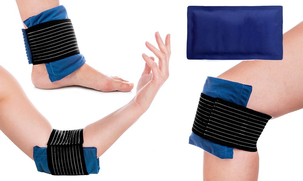 Reusable Hot/Cold Gel Pack - With Compress Wrap for Fast Pain Relief