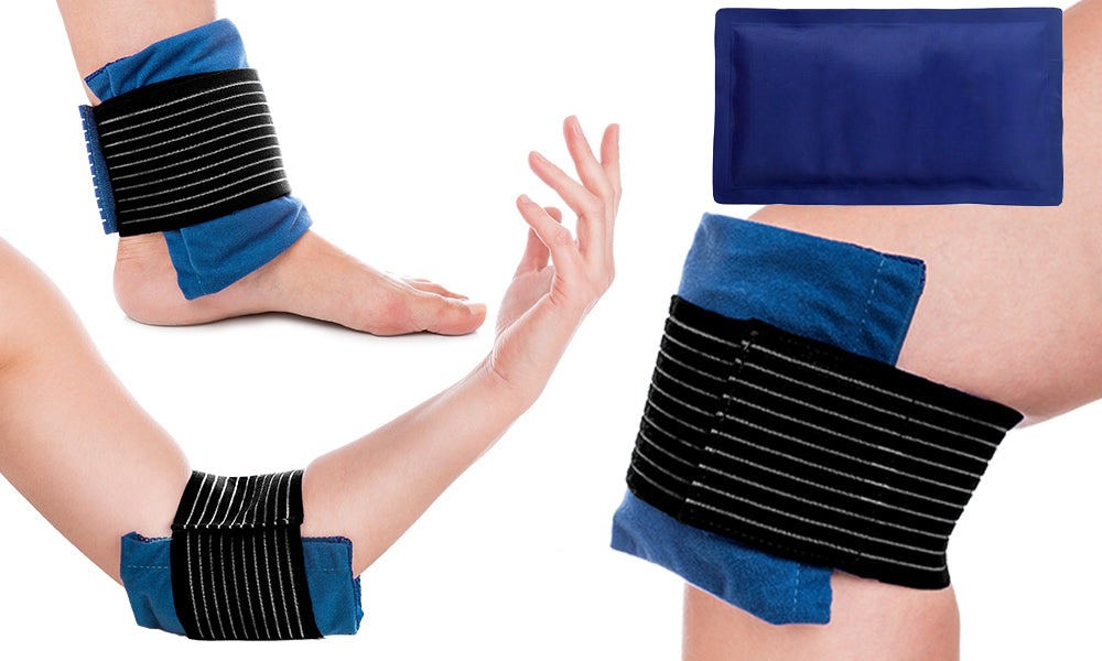 Reusable Hot/Cold Gel Pack - With Compress Wrap for Fast Pain Relief